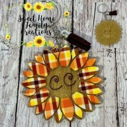 Sunflower – Acrylic Keychain Blank (3") | Optional Sticker or UV DTF - Image 5