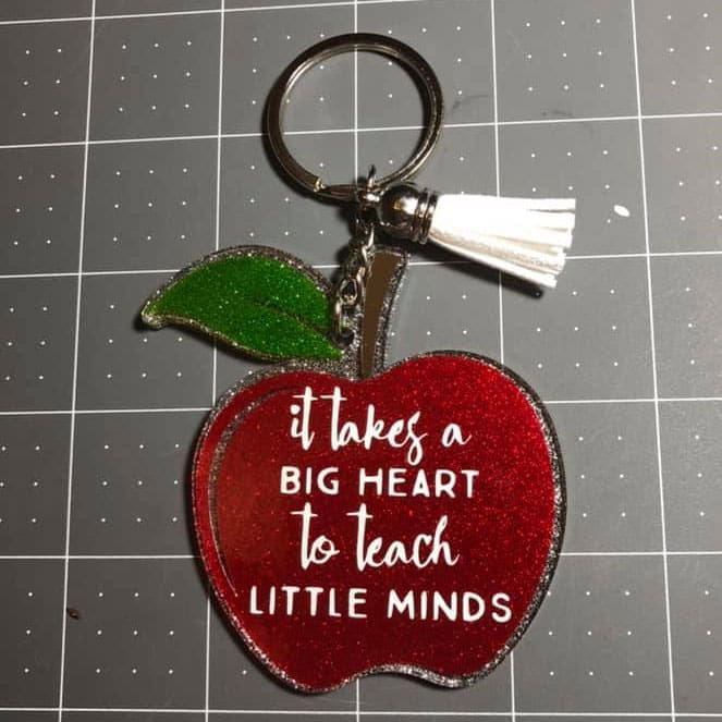 Apple – Mini Acrylic Charm Blank (1.5") | Optional Sticker or UV DTF - Image 4