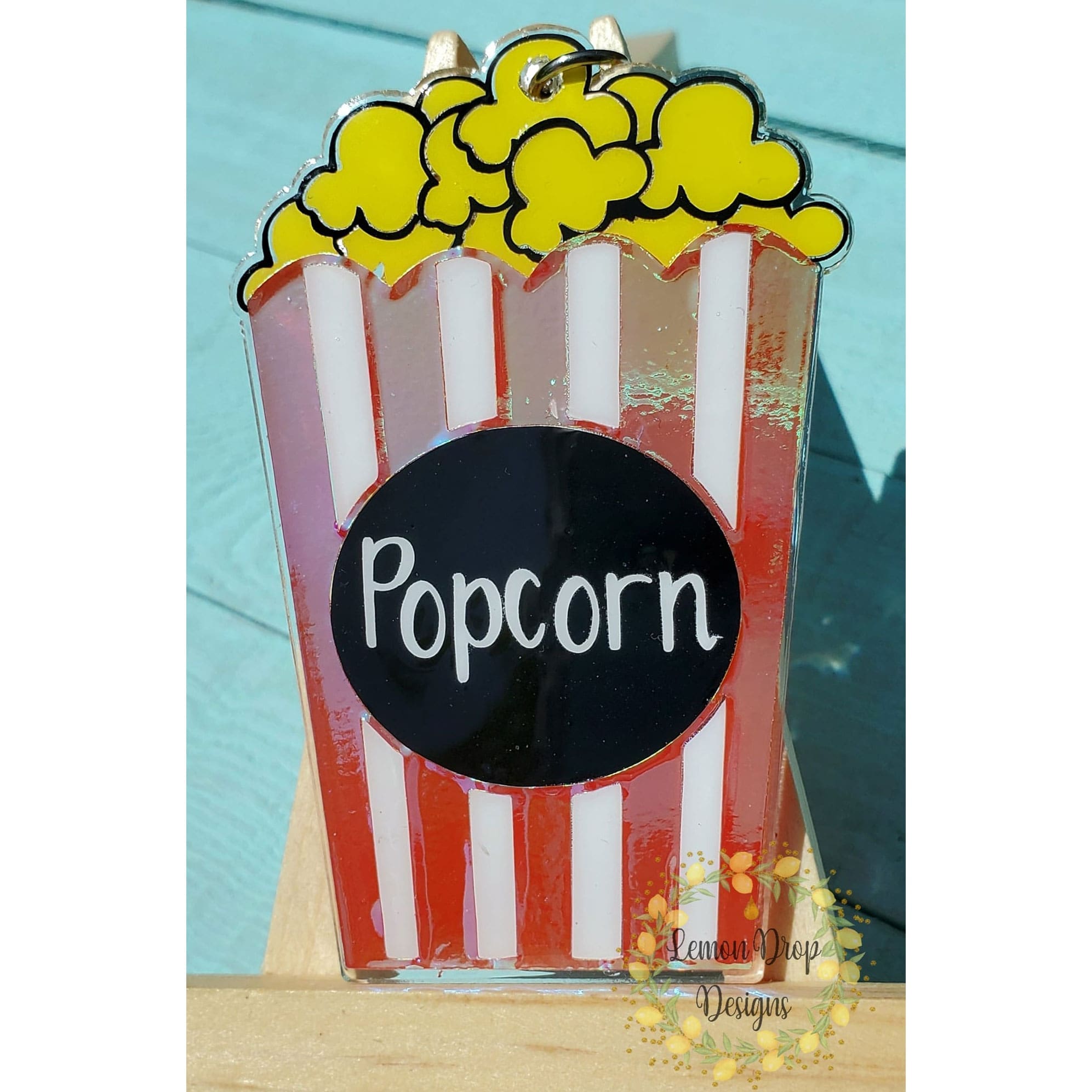 Popcorn Bucket – Acrylic Keychain Blank (3") | Optional Sticker or UV DTF - Image 3