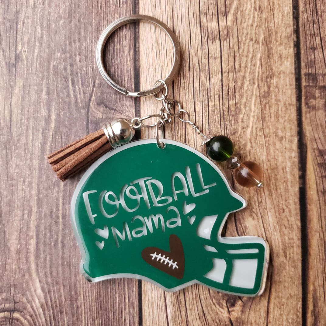Football Helmet – Mini Acrylic Charm Blank (1.5") | Optional Sticker or UV DTF - Image 3