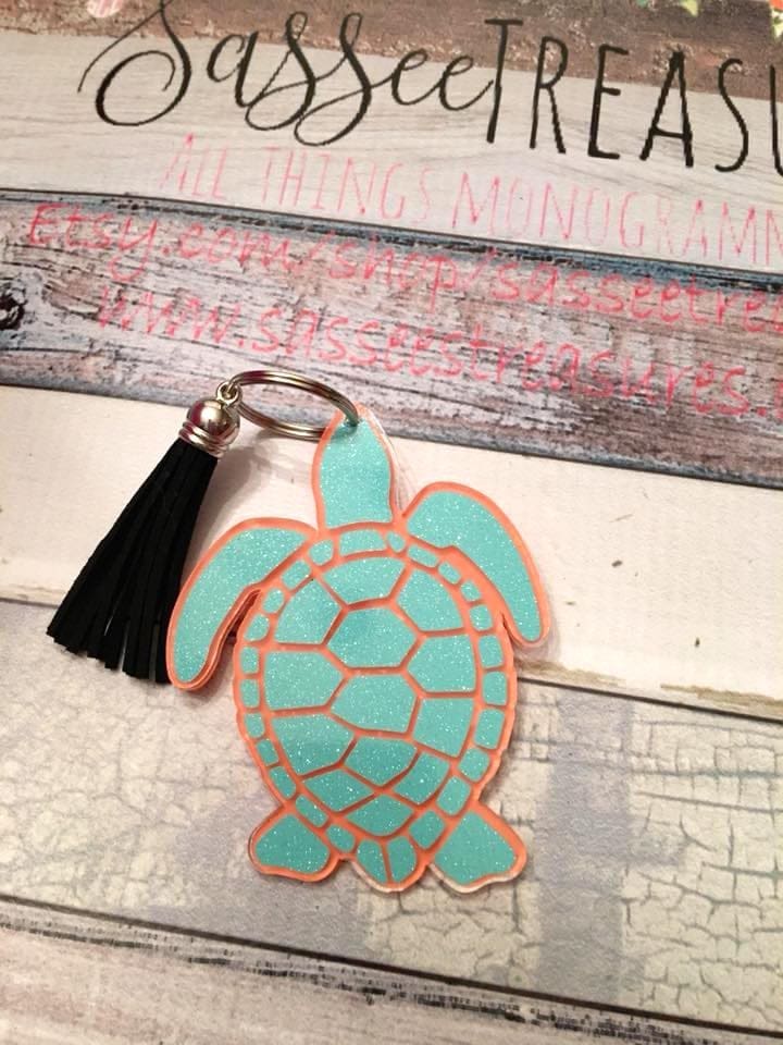 Turtle – Acrylic Keychain Blank (3") | Optional Sticker or UV DTF - Image 8