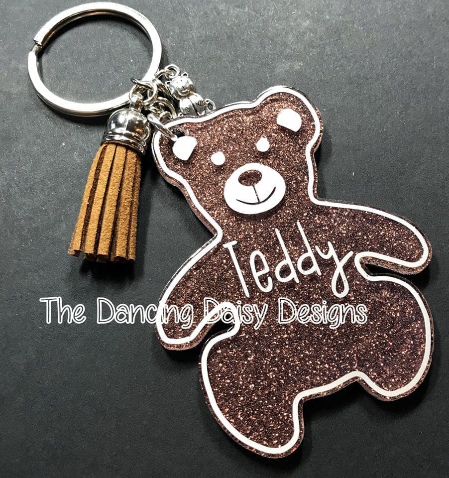 Teddy Bear – Acrylic Keychain Blank (3") | Optional Sticker or UV DTF - Image 3