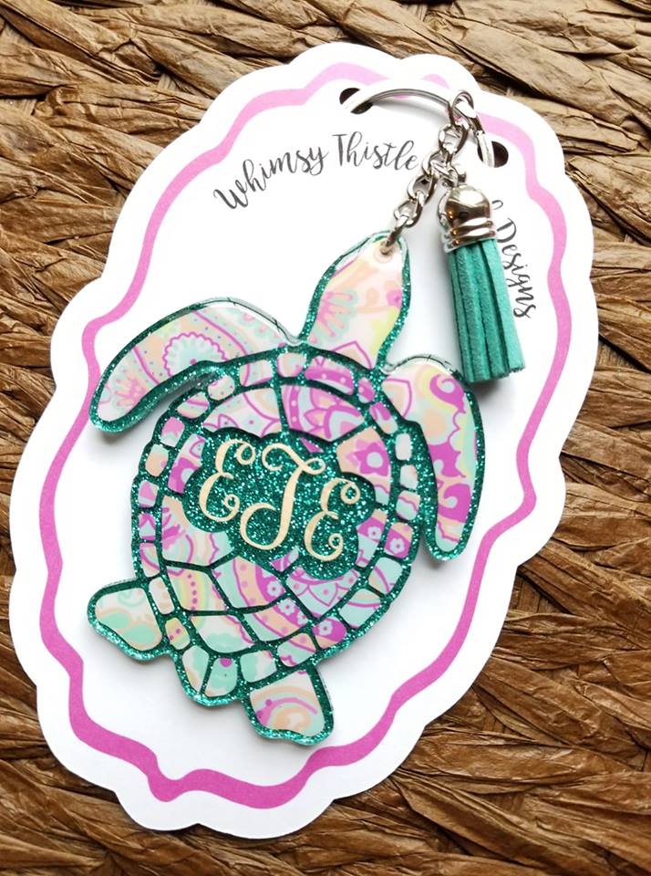 Turtle – Acrylic Keychain Blank (3") | Optional Sticker or UV DTF - Image 6
