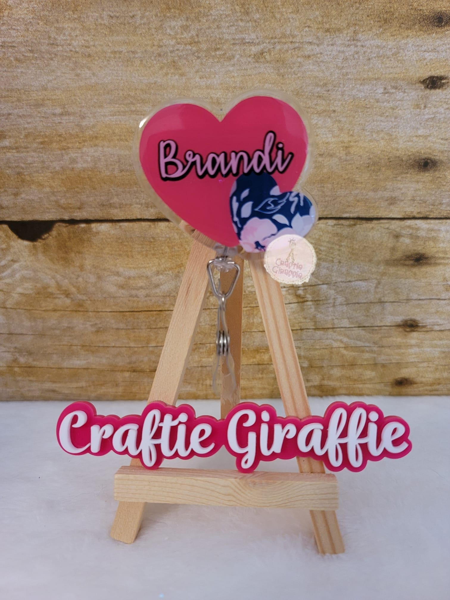 Double Heart – Acrylic Badge Reel Blank (2") No Hole | Optional Sticker or UV DTF - Image 3