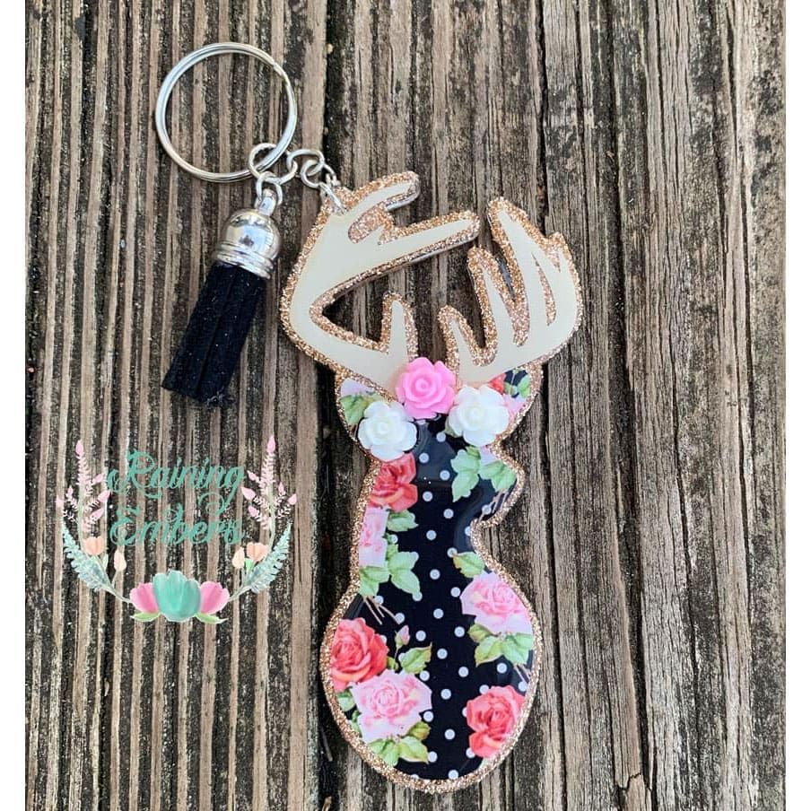 Deer Head – Mini Acrylic Charm Blank (1.5") | Optional Sticker or UV DTF - Image 6