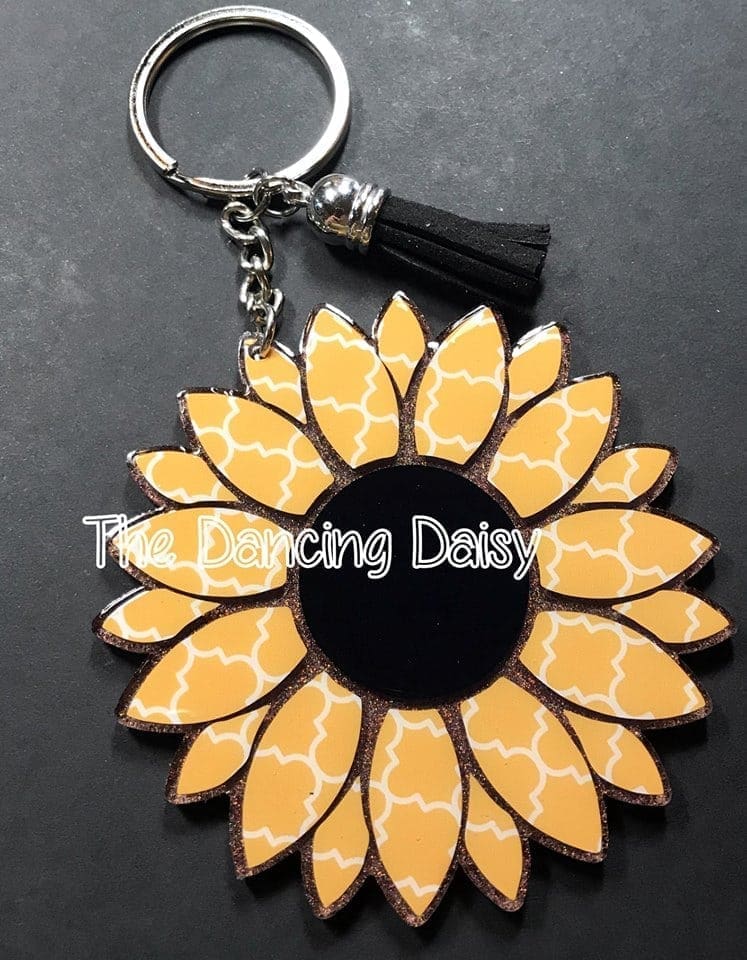 Sunflower – Acrylic Keychain Blank (3") | Optional Sticker or UV DTF - Image 9