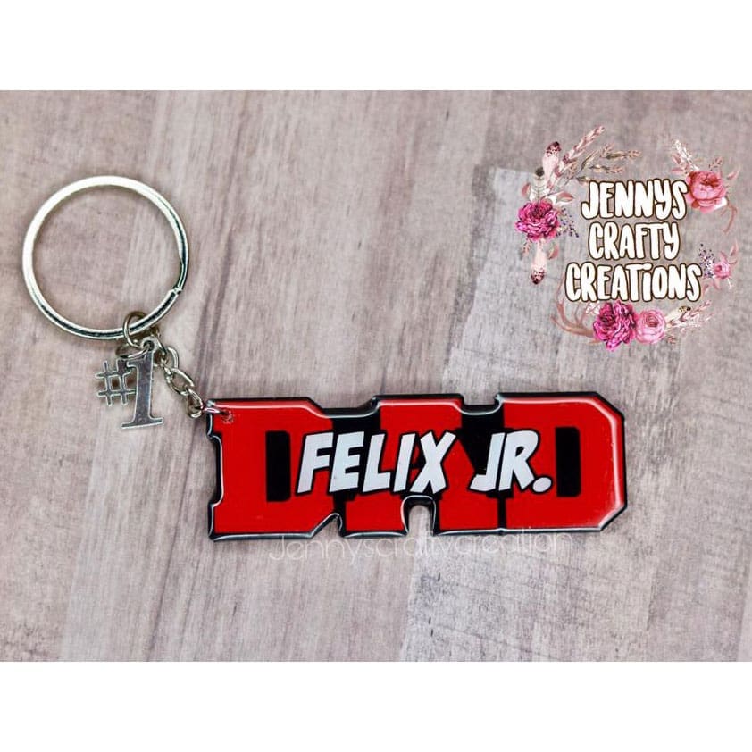 Dad (word) – Acrylic Keychain Blank (3") | Optional Sticker or UV DTF - Image 7
