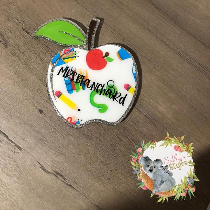 Apple – Mini Acrylic Charm Blank (1.5") | Optional Sticker or UV DTF - Image 9
