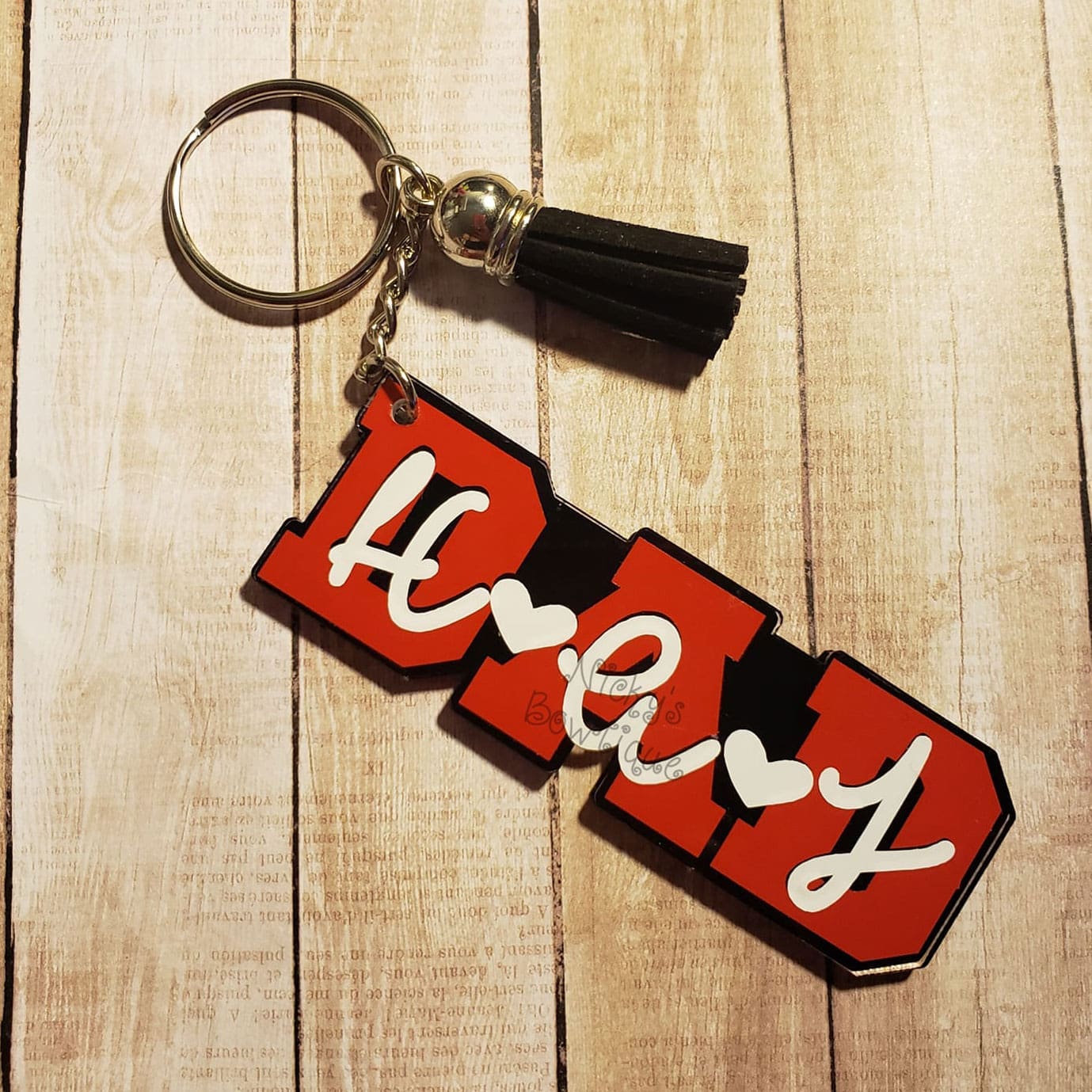 Dad (word) – Acrylic Keychain Blank (3") | Optional Sticker or UV DTF - Image 9