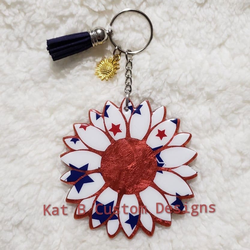 Sunflower – Acrylic Keychain Blank (3") | Optional Sticker or UV DTF - Image 11