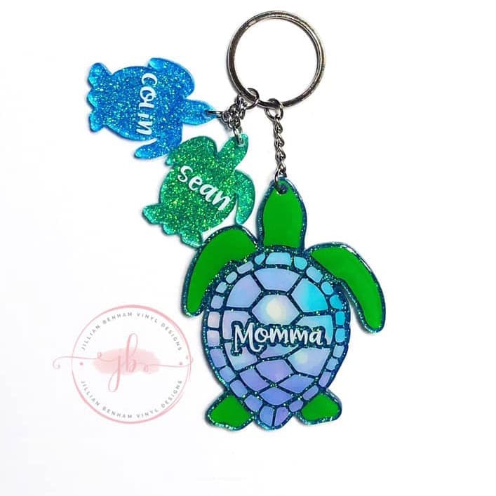 Turtle – Acrylic Keychain Blank (3") | Optional Sticker or UV DTF - Image 10
