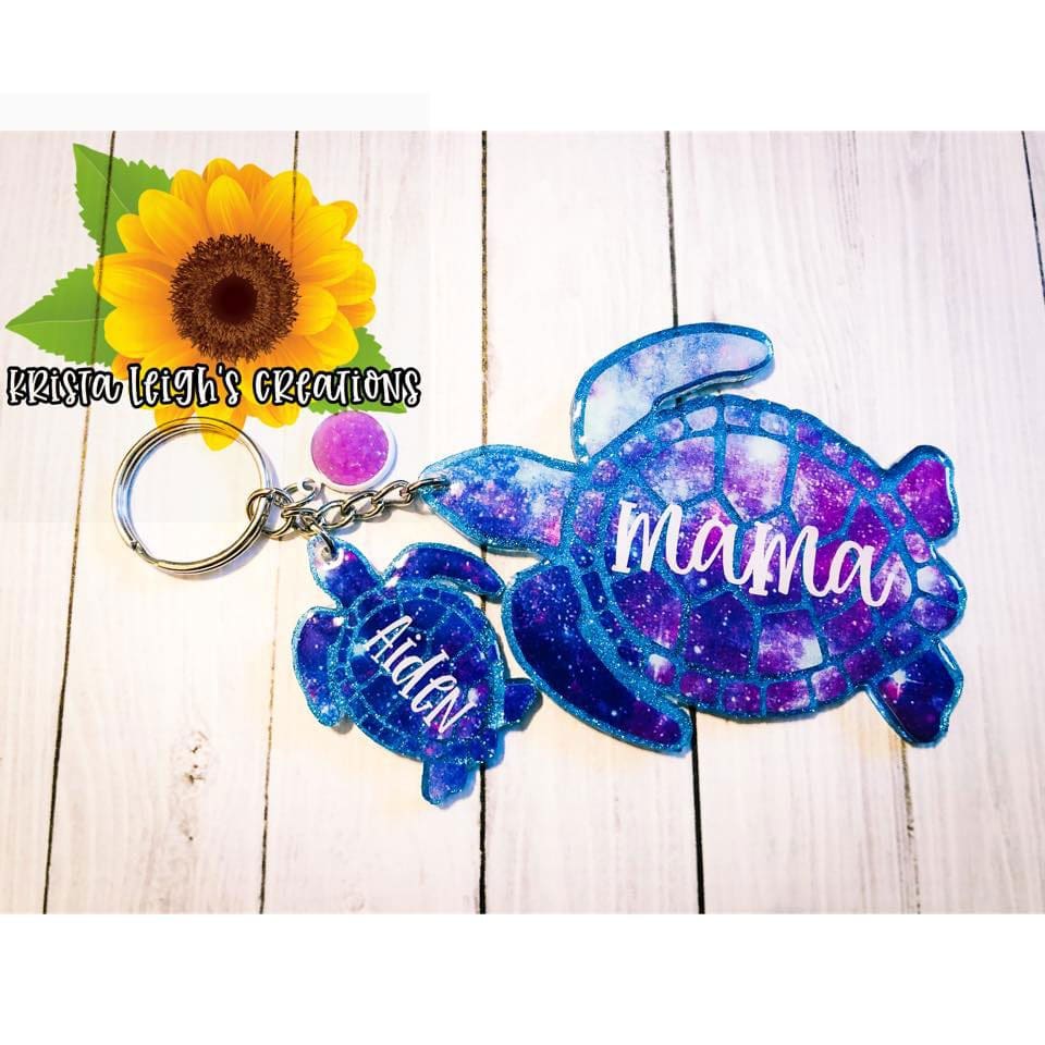 Turtle – Acrylic Keychain Blank (3") | Optional Sticker or UV DTF - Image 9