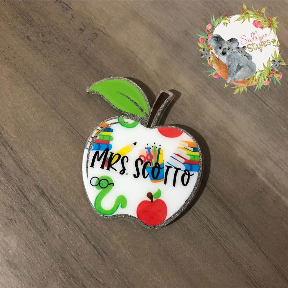 Apple – Mini Acrylic Charm Blank (1.5") | Optional Sticker or UV DTF - Image 12