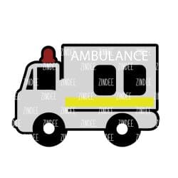 Ambulance – Mini Acrylic Charm Blank (1.5") | Optional Sticker or UV DTF