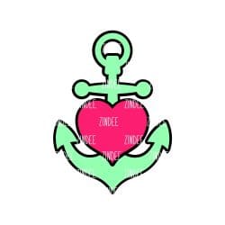 Alternative view of Anchor Heart 2 – Acrylic Keychain Blank (3") | Optional Sticker or UV DTF