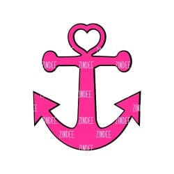 Alternative view of Anchor Heart 3 – Acrylic Keychain Blank (3") | Optional Sticker or UV DTF