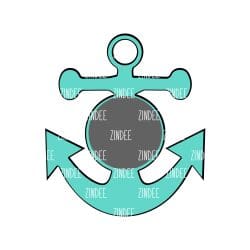 Alternative view of Anchor Monogram – Mini Acrylic Charm Blank (1.5") | Optional Sticker or UV DTF