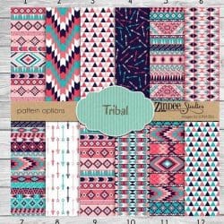 Aztec Tribal Navy and Coral (vinyl)