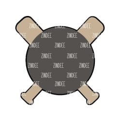 Bat and Ball Monogram – Mini Acrylic Charm Blank (1.5") | Optional Sticker or UV DTF