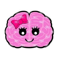 Brain – Acrylic Badge Reel Blank (2") No Hole | Optional Sticker or UV DTF