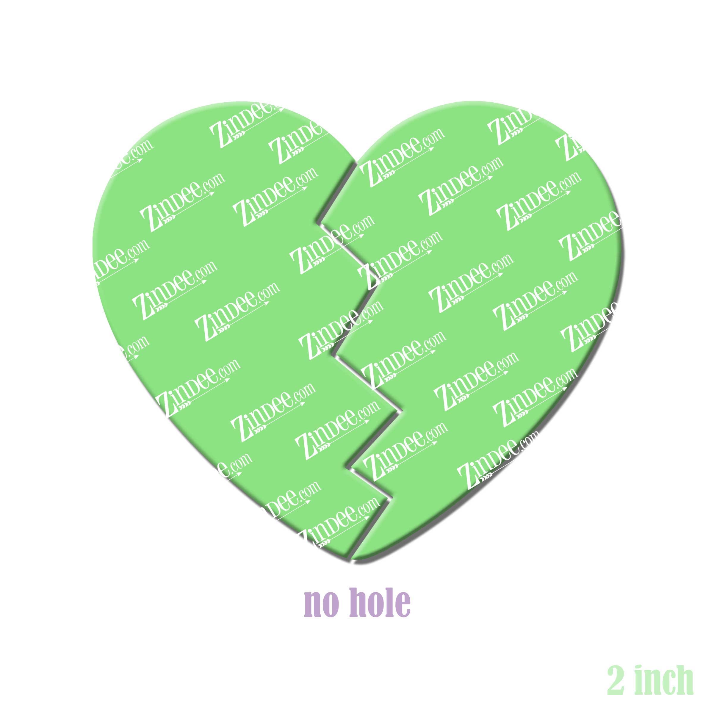 Broken Heart – Acrylic Badge Reel Blank (2") No Hole | Optional Sticker or UV DTF - Image 2