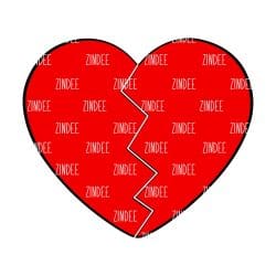 Broken Heart – Acrylic Badge Reel Blank (2") No Hole | Optional Sticker or UV DTF