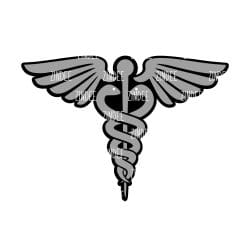 Caduceus – Acrylic Badge Reel Blank (2") No Hole | Optional Sticker or UV DTF