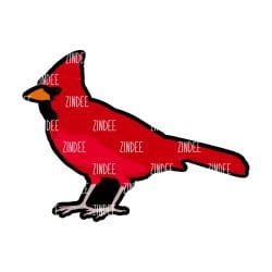 Cardinal Full Body – Acrylic Keychain Blank (3") | Optional Sticker or UV DTF