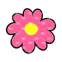 Cartoon Daisy – Acrylic Badge Reel Blank (2") No Hole | Optional Sticker or UV DTF
