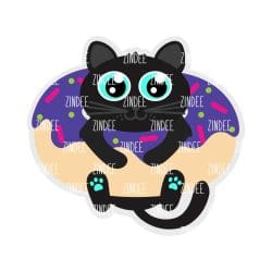 Cat Donut – Mini Acrylic Charm Blank (1.5") | Optional Sticker or UV DTF