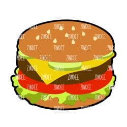 Cheeseburger – Mini Acrylic Charm Blank (1.5") | Optional Sticker or UV DTF