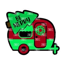 Christmas Camper – Mini Acrylic Charm Blank (1.5") | Optional Sticker or UV DTF
