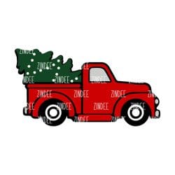 Christmas Truck – Acrylic Keychain Blank (2.5") | Optional Sticker or UV DTF