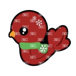 Christmas Cardinal – Mini Acrylic Charm Blank (1.5") | Optional Sticker or UV DTF