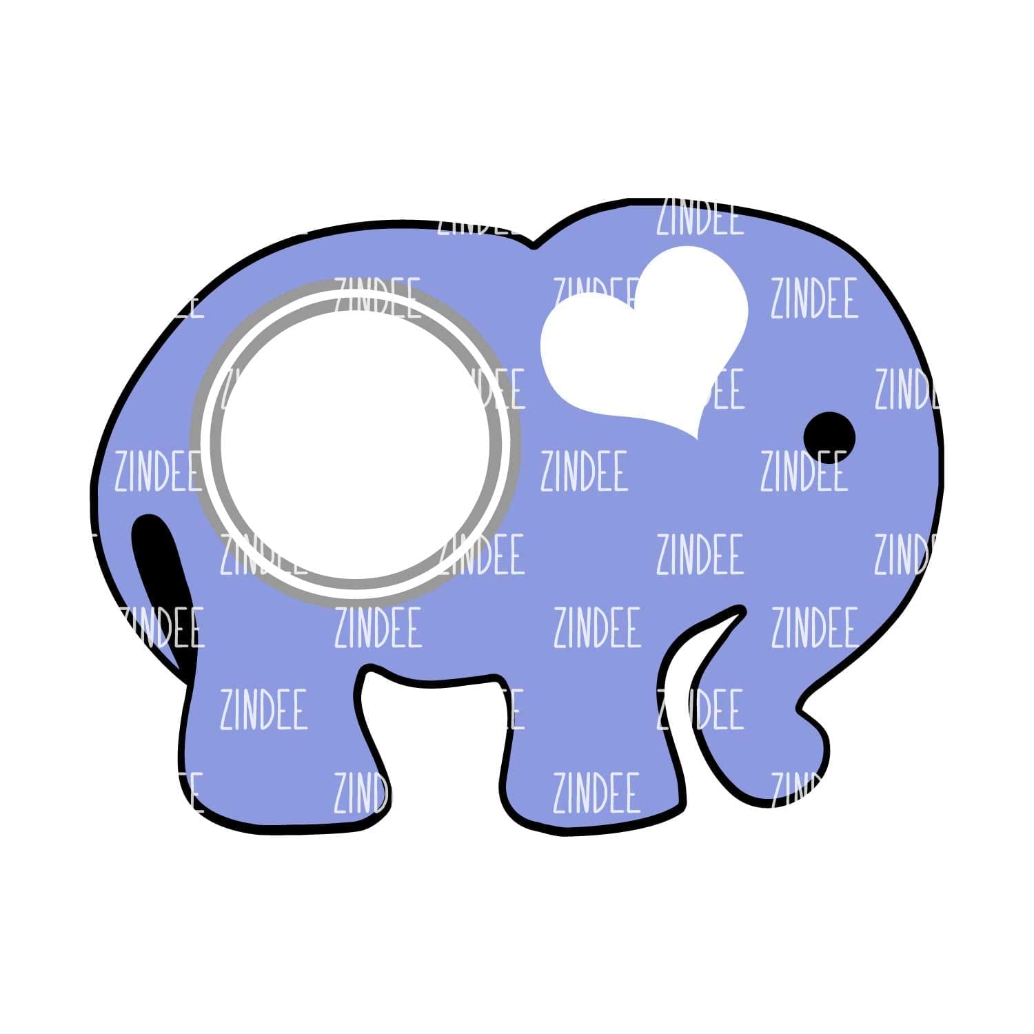 Chubby Elephant – Acrylic Badge Reel Blank (2") No Hole | Optional Sticker or UV DTF