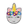 Chubby Unicorn – Acrylic Badge Reel Blank (2") No Hole | Optional Sticker or UV DTF