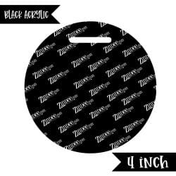 Circle Luggage Tag 4" (Black Acrylic)