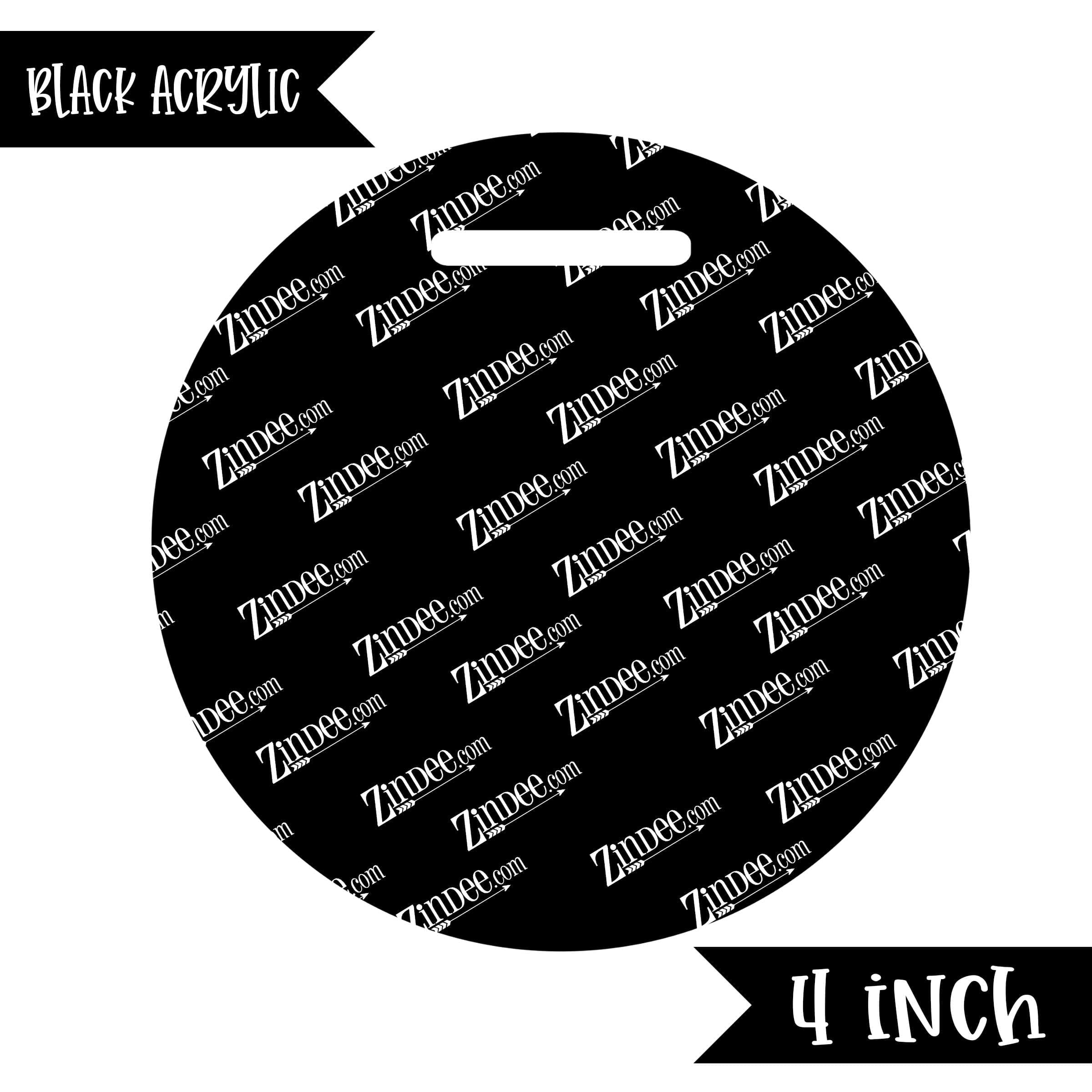 Circle Luggage Tag 4" (Black Acrylic)