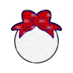 Circle with Bow – Acrylic Badge Reel Blank (2") No Hole | Optional Sticker or UV DTF