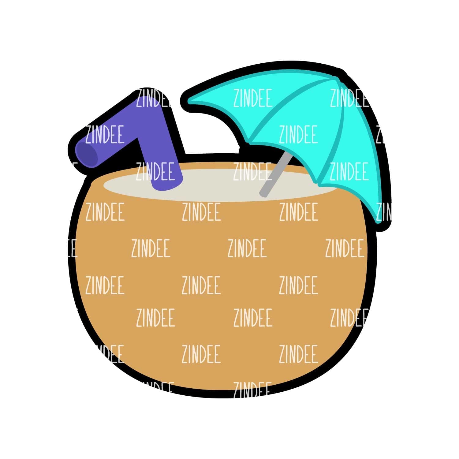 Coconut Drink – Mini Acrylic Charm Blank (1.5") | Optional Sticker or UV DTF