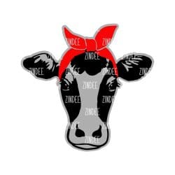 Cow with Bandana Acrylic Blank- Sticker- UV DTF (1.5 inch)