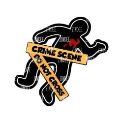 Crime Scene Body – Mini Acrylic Charm Blank (1.5") | Optional Sticker or UV DTF