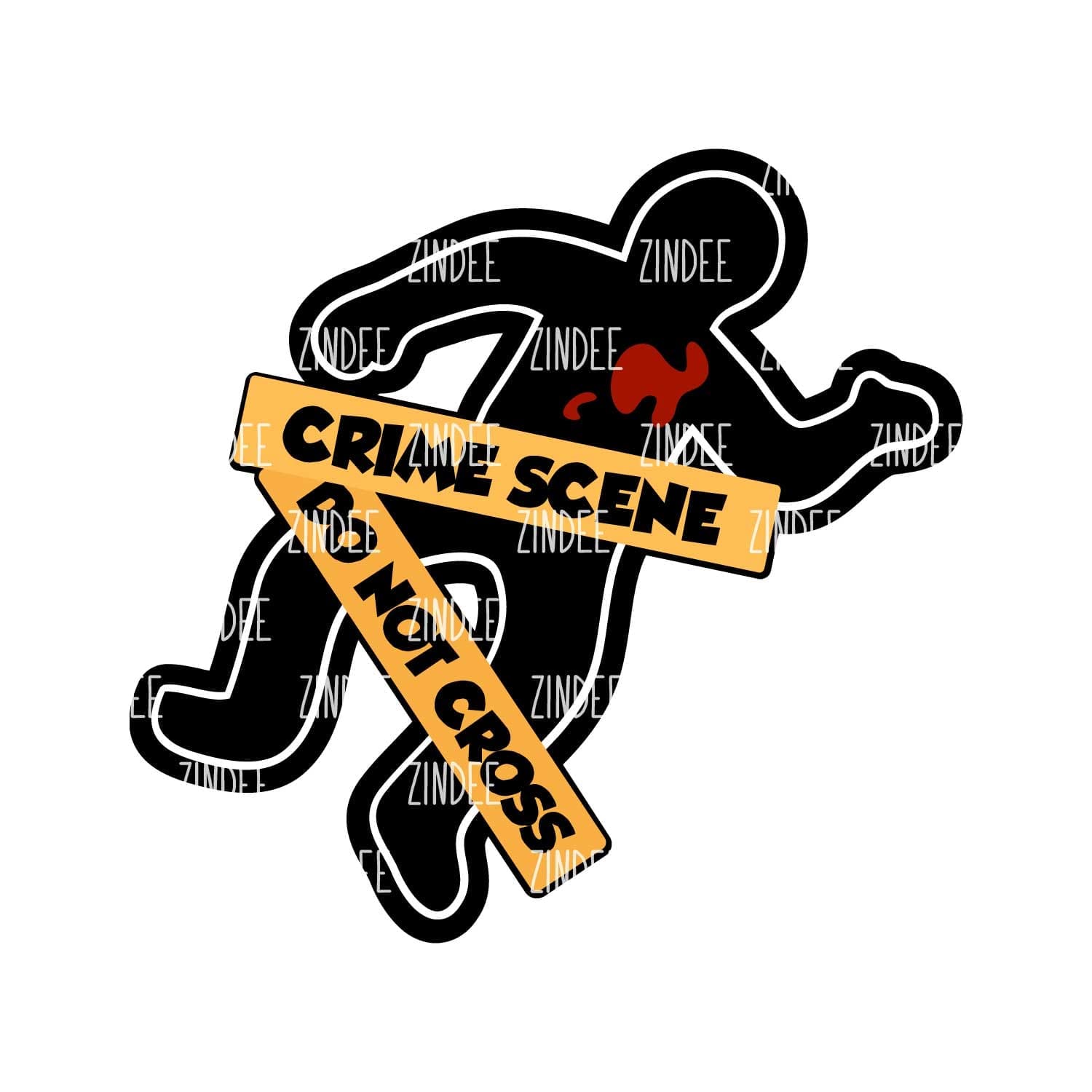 Crime Scene Body – Mini Acrylic Charm Blank (1.5") | Optional Sticker or UV DTF