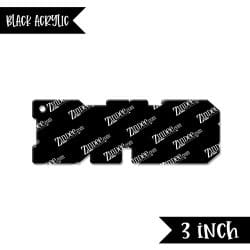 Alternative view of Dad (word) – Black Acrylic Keychain Blank (3") | Optional Sticker or UV DTF