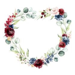 Dark Floral Heart Frame BLANK (download)