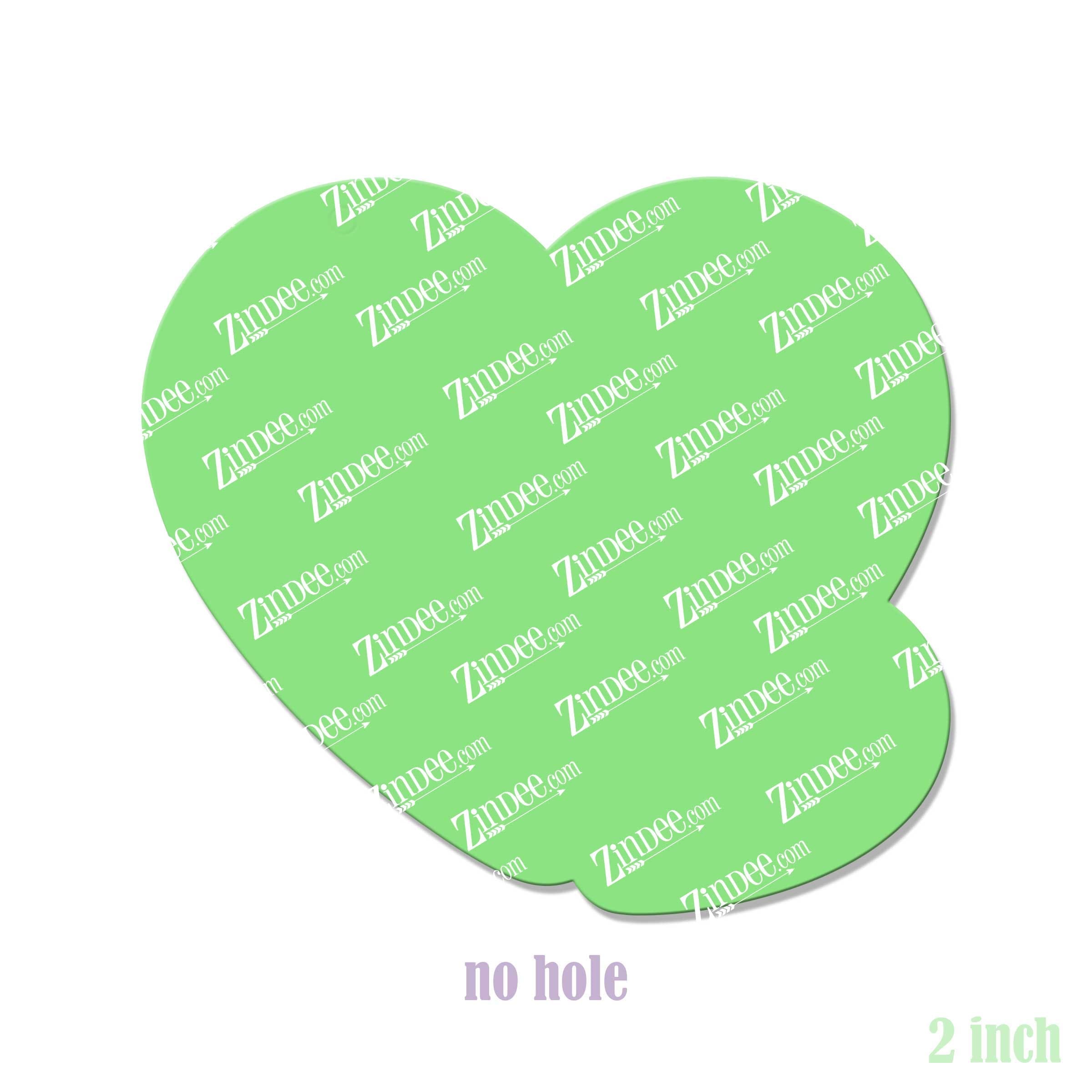 Double Heart – Acrylic Badge Reel Blank (2") No Hole | Optional Sticker or UV DTF - Image 2