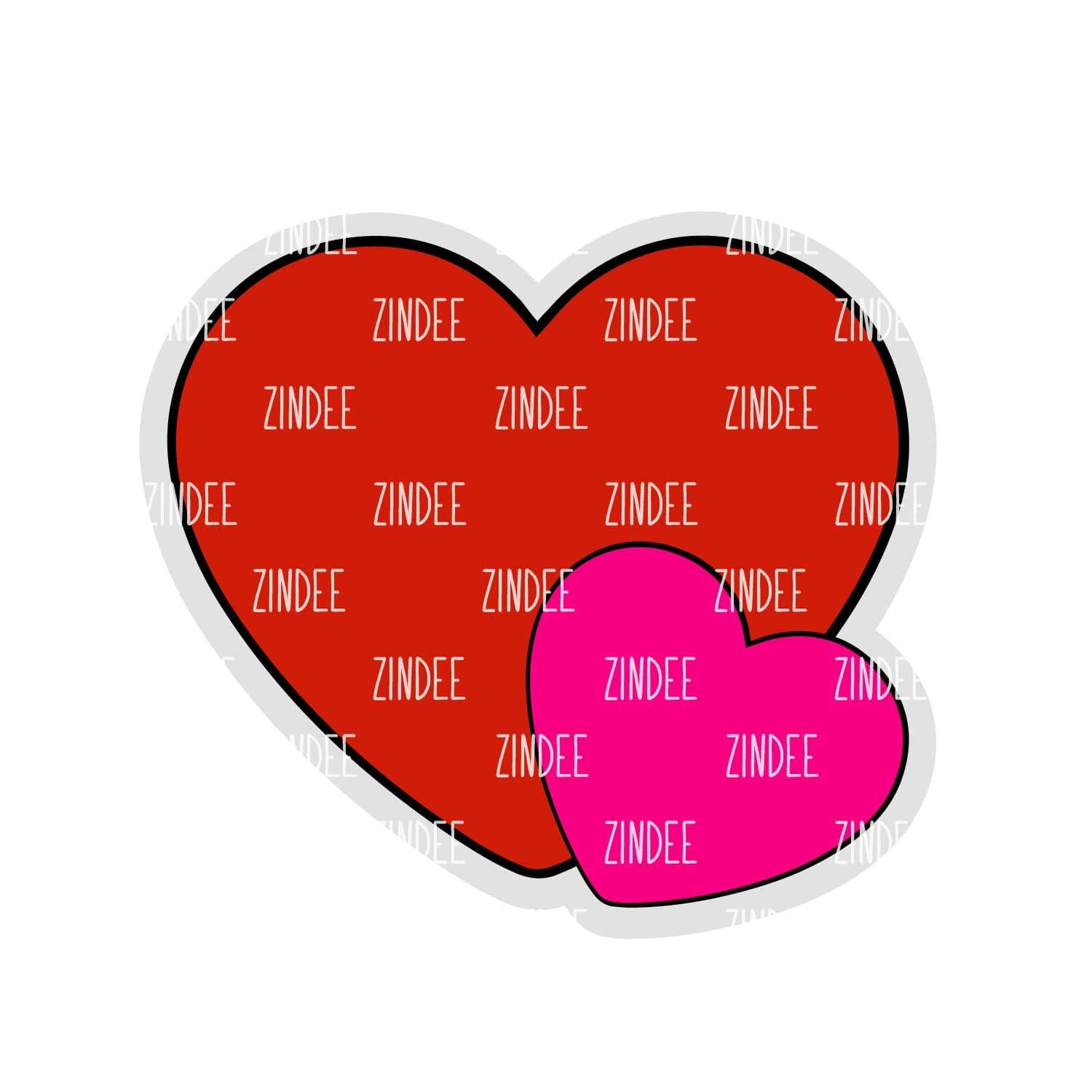 Double Heart – Acrylic Badge Reel Blank (2") No Hole | Optional Sticker or UV DTF