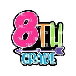 Eighth Grade – Mini Acrylic Charm Blank (1.5") | Optional Sticker or UV DTF