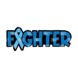 Fighter Awareness Ribbon – Acrylic Badge Reel Blank (2") No Hole | Optional Sticker or UV DTF