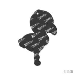 Alternative view of Flamingo Baby – Acrylic Keychain Blank (3") | Optional Sticker or UV DTF